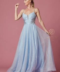 Long Sleeveless Glitter Dress By Nox Anabel T1033 Prom 16 Long Sleeveless Glitter Dress By Nox Anabel T1033 Prom