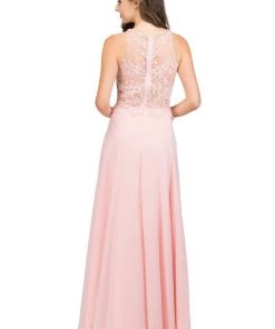 Starbox Long Sleeveless Illusion Dress With Embroidered Bodice By Star Box 6339 Prom