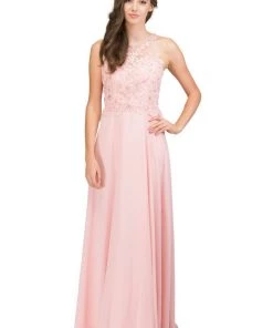 Starbox Long Sleeveless Illusion Dress With Embroidered Bodice By Star Box 6339 Prom