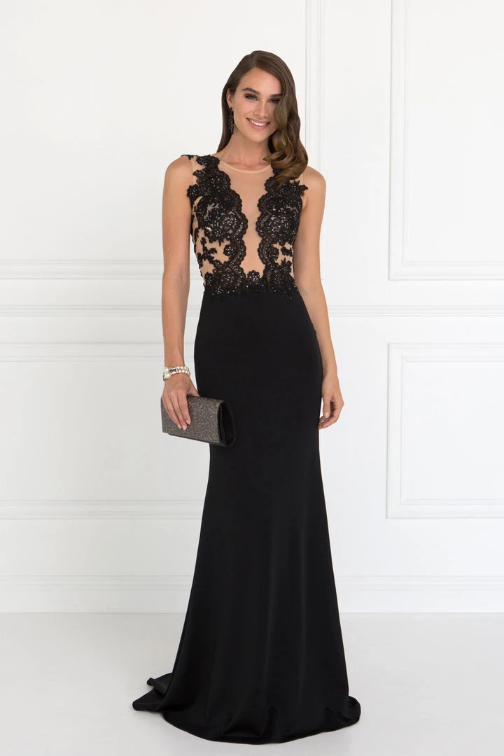 Long Sleeveless Lace Embellished Dress By Elizabeth K GL2286 5 Long Sleeveless Lace Embellished Dress By Elizabeth K GL2286