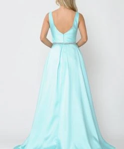Long Sleeveless Mikado Dress By Poly USA 8678 Prom 28 Long Sleeveless Mikado Dress By Poly USA 8678 Prom