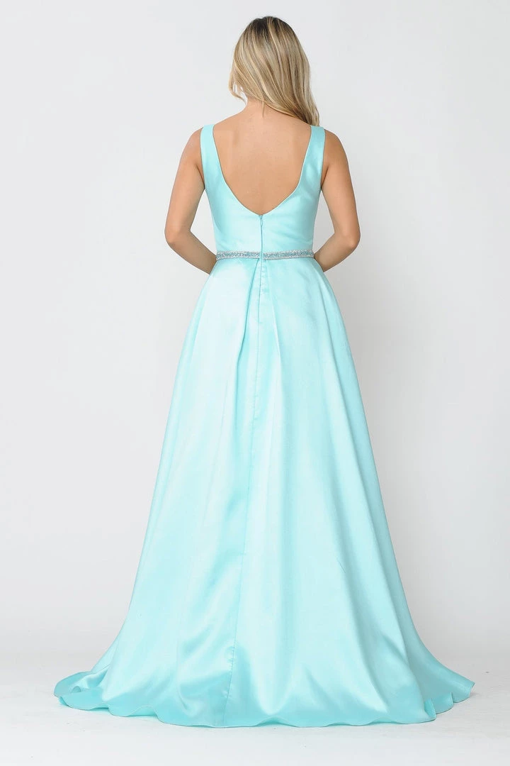 Long Sleeveless Mikado Dress By Poly USA 8678 Prom 12 Long Sleeveless Mikado Dress By Poly USA 8678 Prom