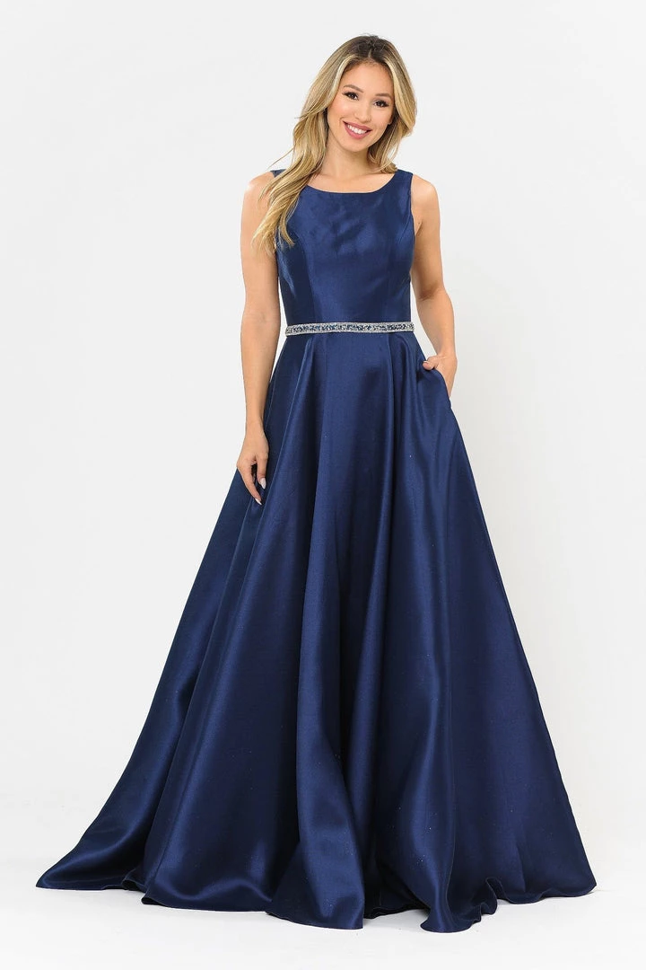 Long Sleeveless Mikado Dress By Poly USA 8678 Prom 7 Long Sleeveless Mikado Dress By Poly USA 8678 Prom