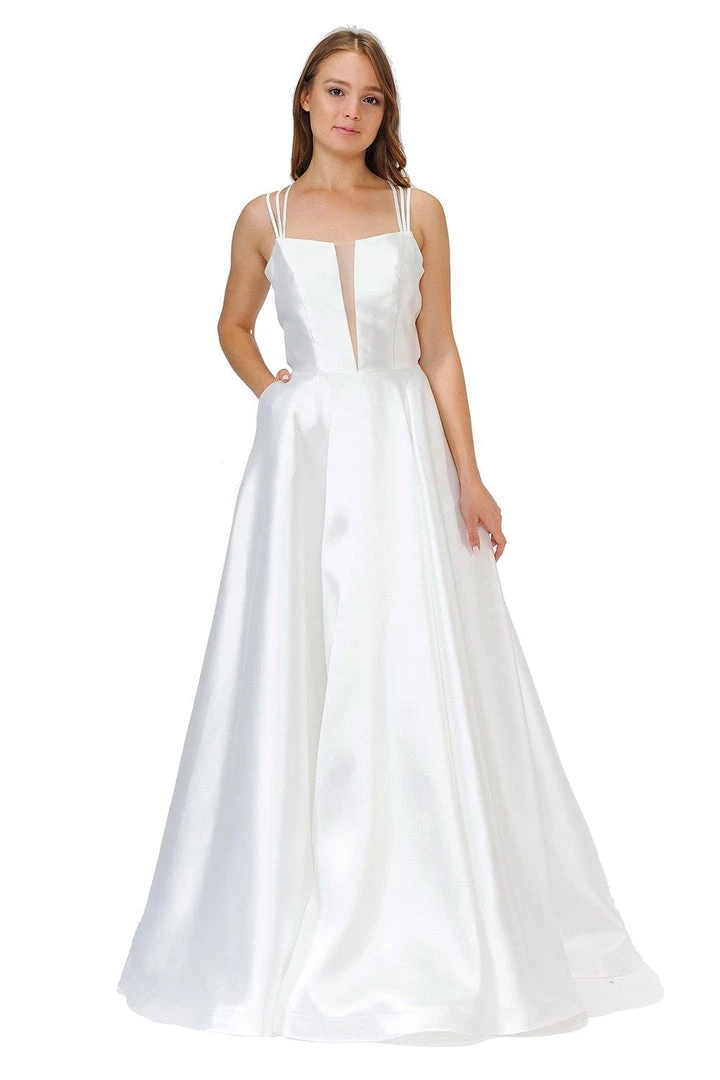 Long Sleeveless Mikado Dress With Strappy Back By Poly USA 8476 8 Long Sleeveless Mikado Dress With Strappy Back By Poly USA 8476