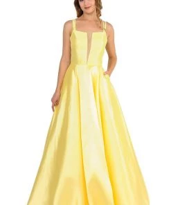 Long Sleeveless Mikado Dress With Strappy Back By Poly USA 8476 17 Long Sleeveless Mikado Dress With Strappy Back By Poly USA 8476