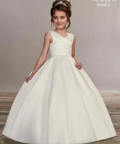 Mary's Bridal Angels Collection Flower Girl Dresses Girls Long Sleeveless Satin Dress By Mary's Bridal MB9049