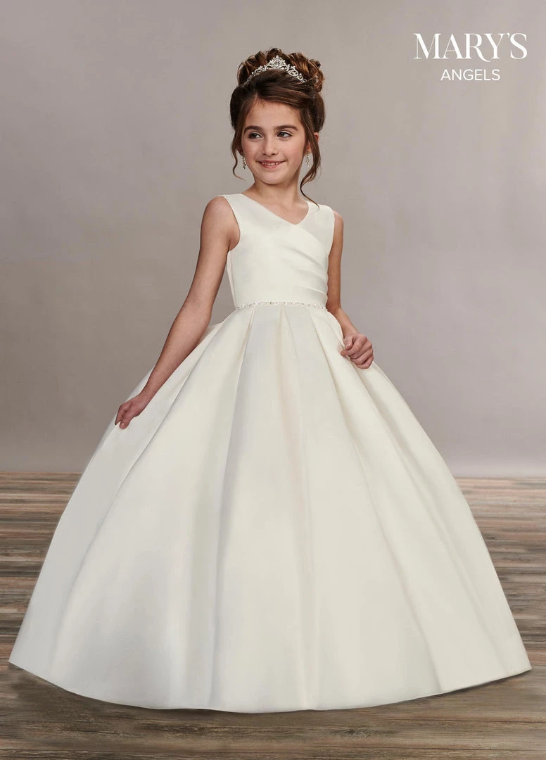 Mary's Bridal Angels Collection Flower Girl Dresses Girls Long Sleeveless Satin Dress By Mary's Bridal MB9049 3 Mary's Bridal Angels Collection Flower Girl Dresses Girls Long Sleeveless Satin Dress By Mary's Bridal MB9049