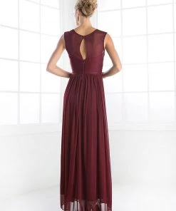 Prom Long Sleeveless Twist Front Dress By Cinderella Divine 3858