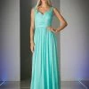 Prom Long Sleeveless Twist Front Dress By Cinderella Divine 3858