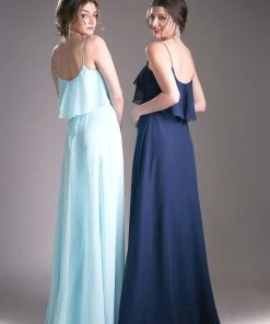 Long Sleeveless Flounce Dress By Cinderella Divine 13010