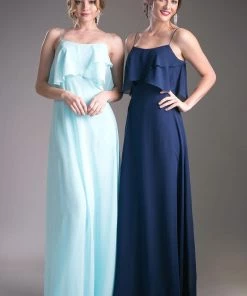 Long Sleeveless Flounce Dress By Cinderella Divine 13010