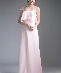 Long Sleeveless Flounce Dress By Cinderella Divine 13010