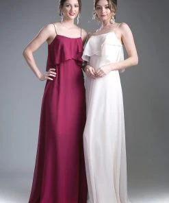 Long Sleeveless Flounce Dress By Cinderella Divine 13010