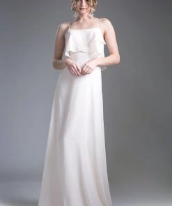 Long Sleeveless Flounce Dress By Cinderella Divine 13010