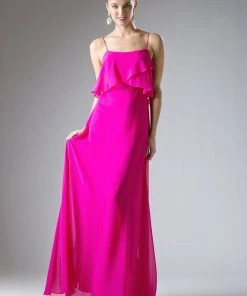 Long Sleeveless Flounce Dress By Cinderella Divine 13010