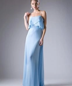 Long Sleeveless Flounce Dress By Cinderella Divine 13010