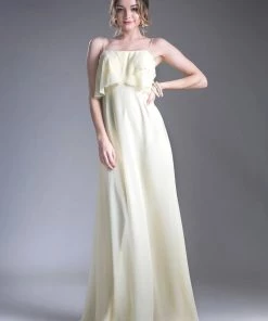 Long Sleeveless Flounce Dress By Cinderella Divine 13010