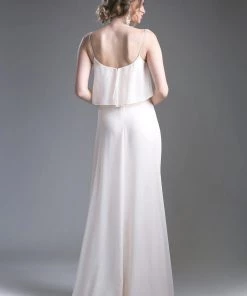 Long Sleeveless Flounce Dress By Cinderella Divine 13010