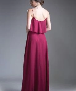 Long Sleeveless Flounce Dress By Cinderella Divine 13010