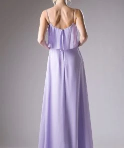 Long Sleeveless Flounce Dress By Cinderella Divine 13010