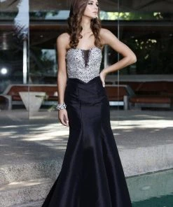 Long Strapless Beaded Mermaid Dress By Nox Anabel 8243 Prom
