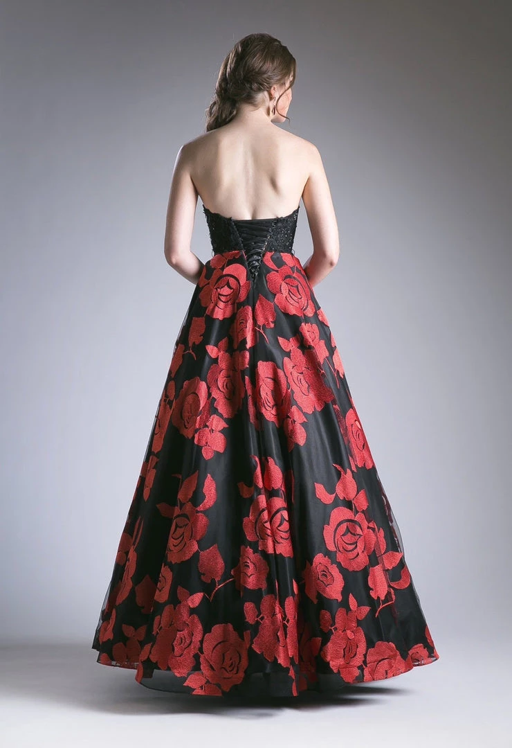 Prom Long Strapless Floral Print Dress By Cinderella Divine KC1788 4 Prom Long Strapless Floral Print Dress By Cinderella Divine KC1788