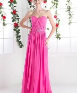 Long Strapless Chiffon Dress By Cinderella Divine C7460