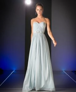 Long Strapless Chiffon Dress By Cinderella Divine C7460