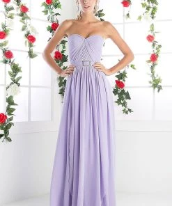 Long Strapless Chiffon Dress By Cinderella Divine C7460