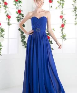 Long Strapless Chiffon Dress By Cinderella Divine C7460