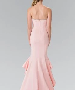 Long Strapless Dress With Beaded Accents By Elizabeth K GL2305 Prom