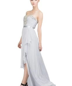 Starbox Long Strapless Dress With Beaded Sweetheart Bodice By Star Box 6078