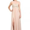 Starbox Long Strapless Empire Waist Dress With Slit By Star Box 6051
