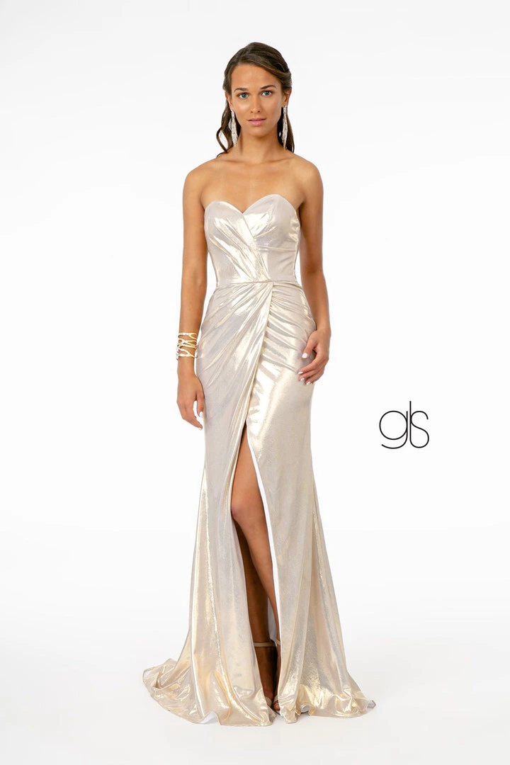 Long Strapless Faux Wrap Metallic Dress By Elizabeth K GL2894 Prom 11 Long Strapless Faux Wrap Metallic Dress By Elizabeth K GL2894 Prom