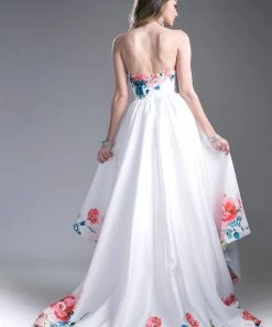 Prom Long Strapless Floral Print Dress By Cinderella Divine 71375