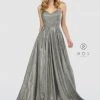 Long Strapless Glitter Dress With Corset Back By Nox Anabel T258