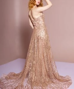 Long Strapless Glitter Print Dress By Elizabeth K GL2587 15 Long Strapless Glitter Print Dress By Elizabeth K GL2587