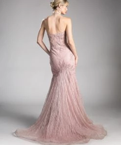 Strapless Mermaid Lace Dress By Cinderella Divine KC19010