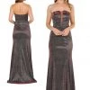 Long Strapless Metallic Glitter Dress By Poly USA 8490