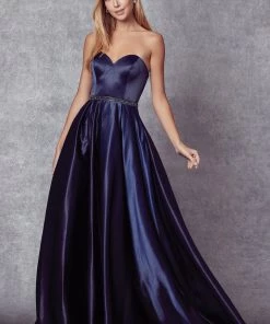 Prom Long Strapless Satin Dress By Juliet 688 14 Prom Long Strapless Satin Dress By Juliet 688