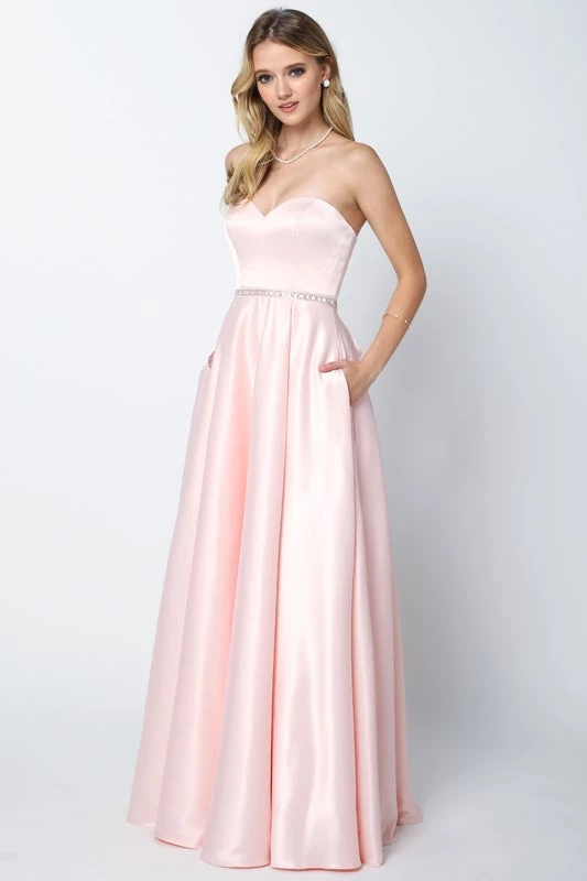 Prom Long Strapless Satin Dress By Juliet 688 12 Prom Long Strapless Satin Dress By Juliet 688