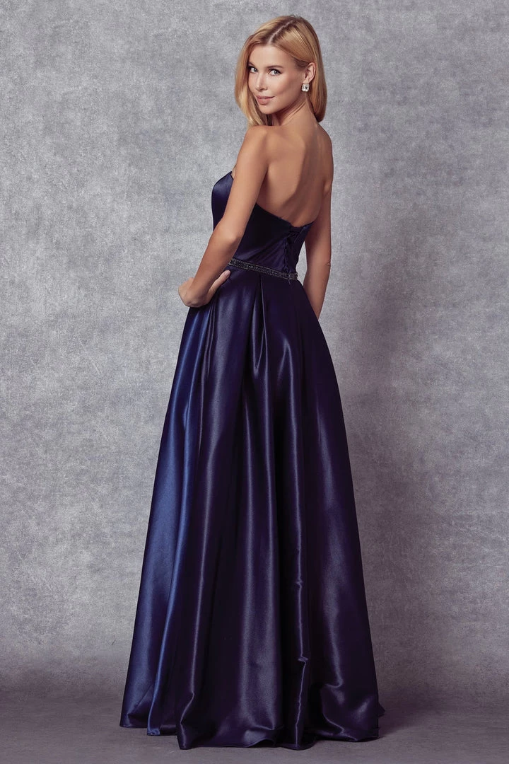 Prom Long Strapless Satin Dress By Juliet 688 6 Prom Long Strapless Satin Dress By Juliet 688