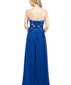 Starbox Prom Long Strapless Sweetheart Dress With Beaded Appliques By Star Box 6197
