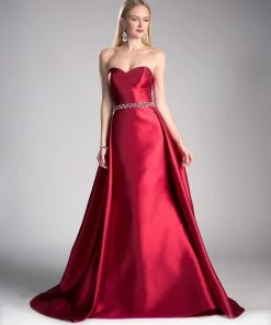 Prom Long Strapless Mikado Dress By Cinderella Divine 455