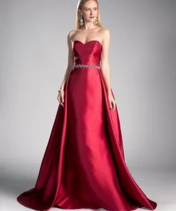 Prom Long Strapless Mikado Dress By Cinderella Divine 455