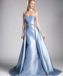 Prom Long Strapless Mikado Dress By Cinderella Divine 455