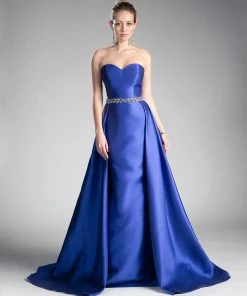 Prom Long Strapless Mikado Dress By Cinderella Divine 455
