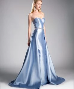 Prom Long Strapless Mikado Dress By Cinderella Divine 455