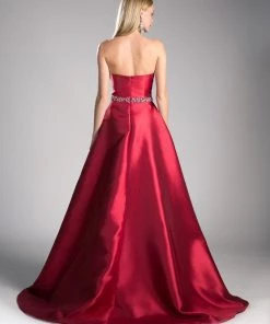 Prom Long Strapless Mikado Dress By Cinderella Divine 455