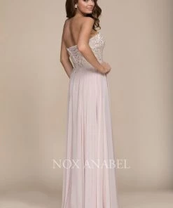 Long Strapless Dress With Corset Back By Nox Anabel B045 Prom